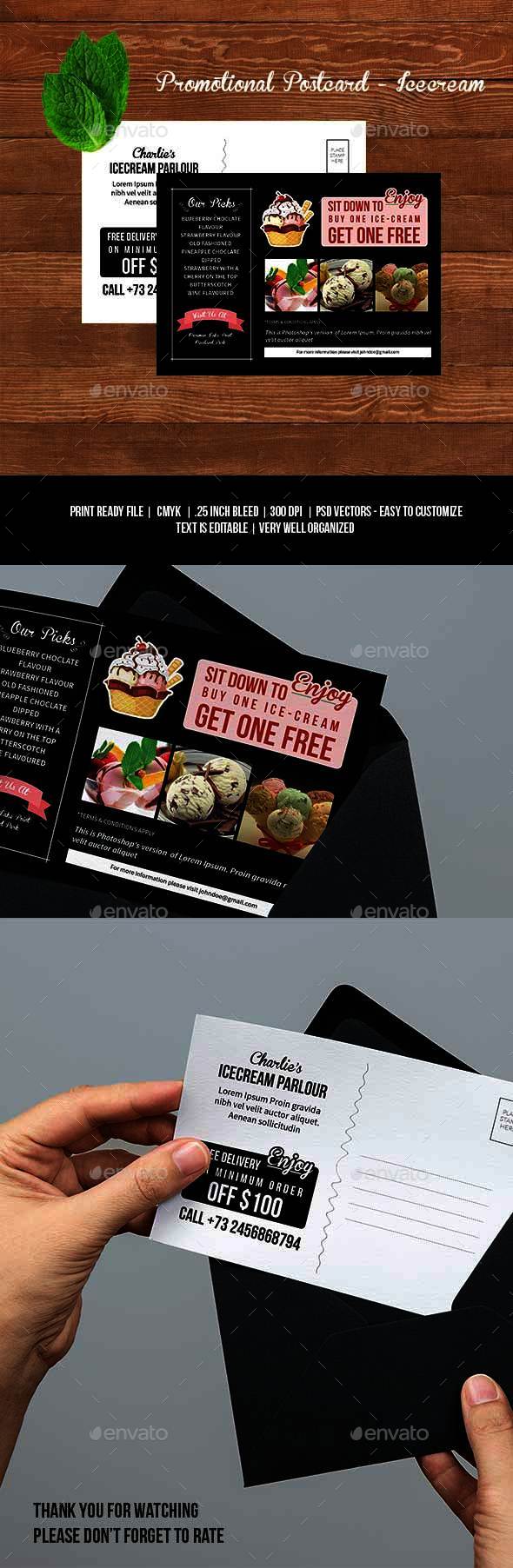 Promotional Postcard - Icecream - Miscellaneous Print Templates