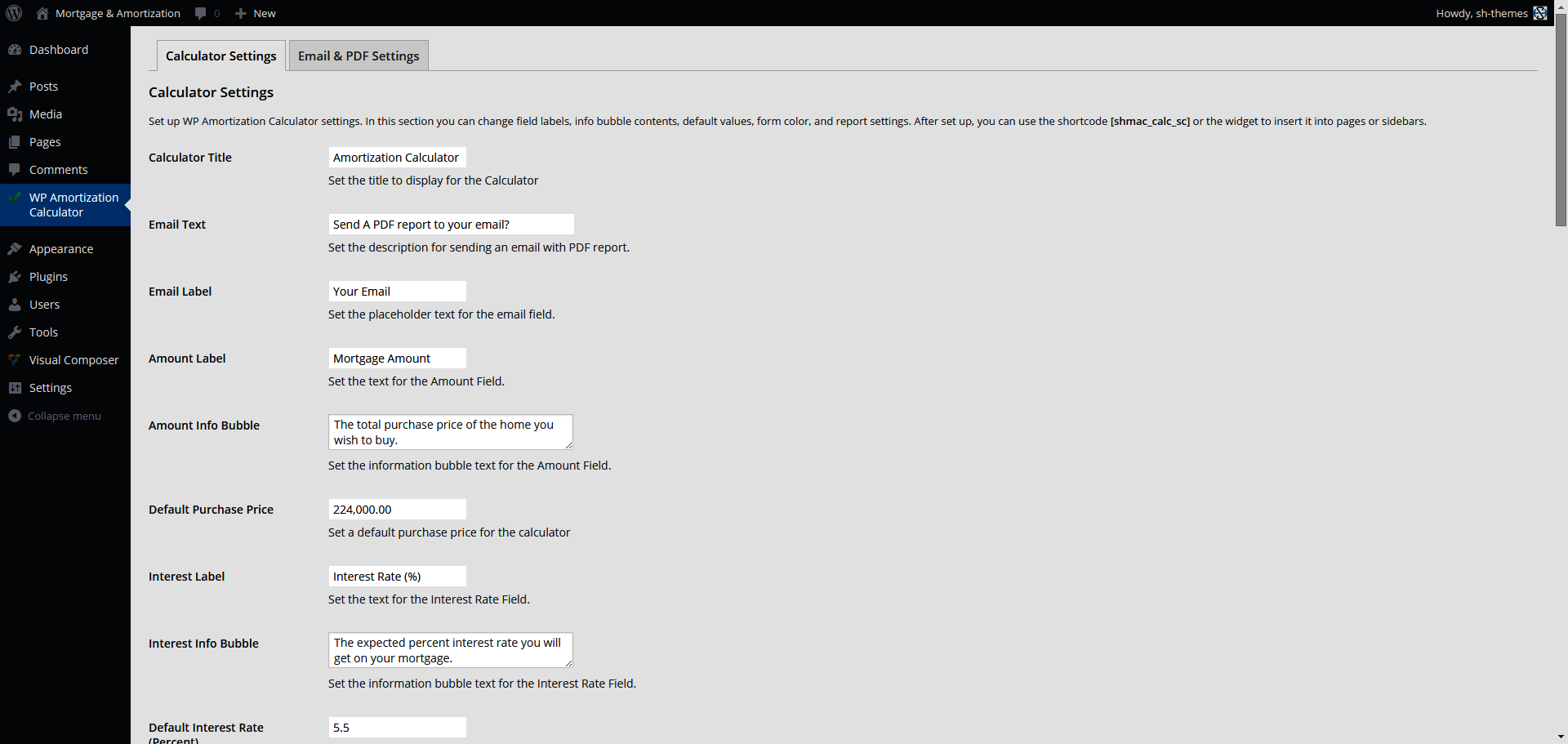 wp amortization calculator by sh themes codecanyon amortization schedule maker