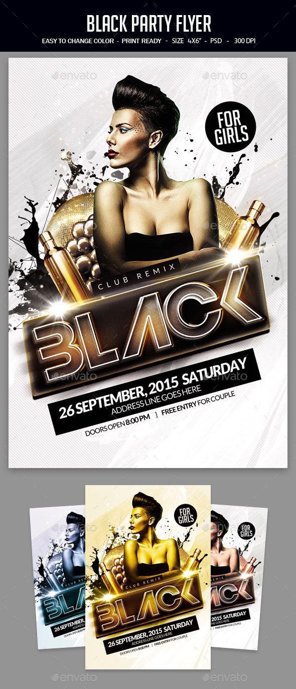 Black Party Flyer - Clubs & Parties Events