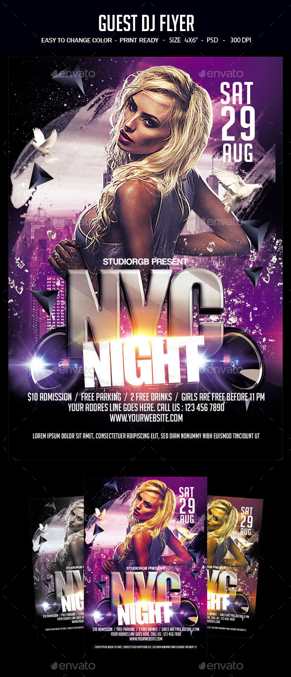 Guest Dj Flyer - Clubs & Parties Events