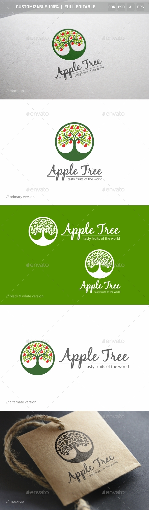 Apple Tree Logo Template - Nature Logo Templates
