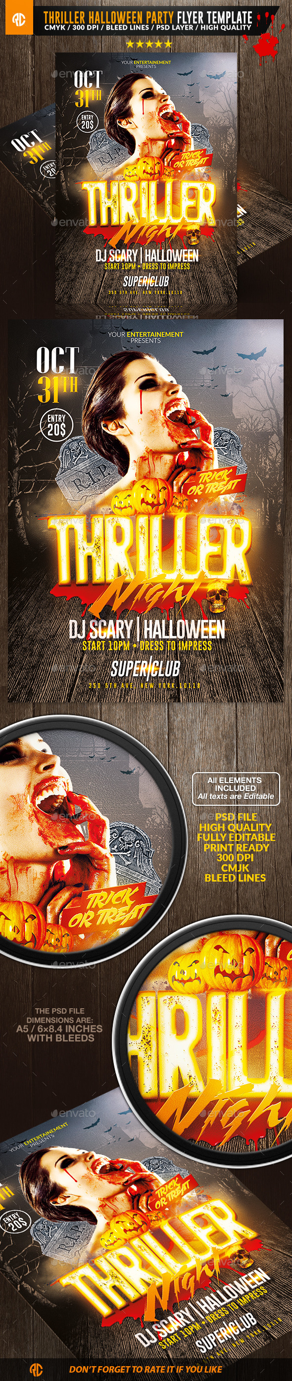 Thriller Vampire Halloween | Flyer Template