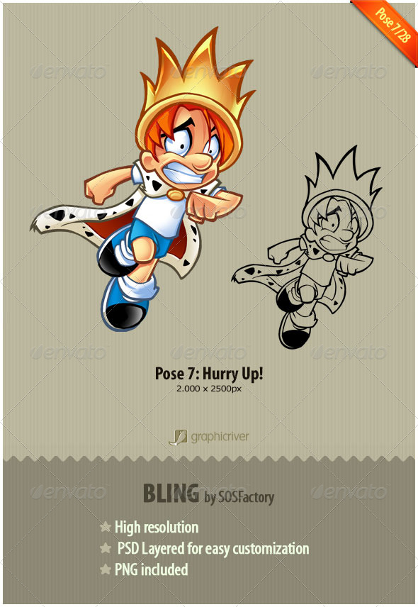 Bling Series 7/28: Hurry up! - Characters Illustrations