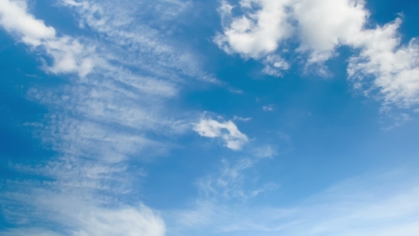 Clouds Moving In The Blue Sky., Stock Footage | VideoHive