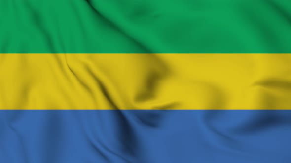 Gabon flag seamless waving animation