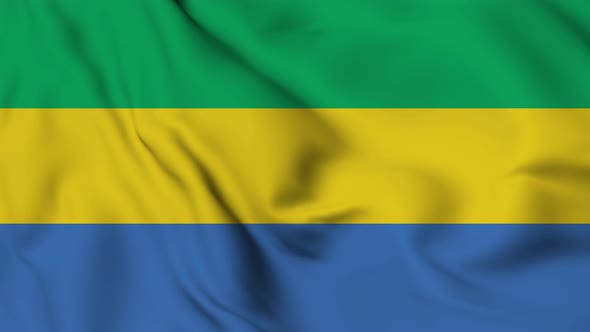 Gabon flag seamless waving animation alt