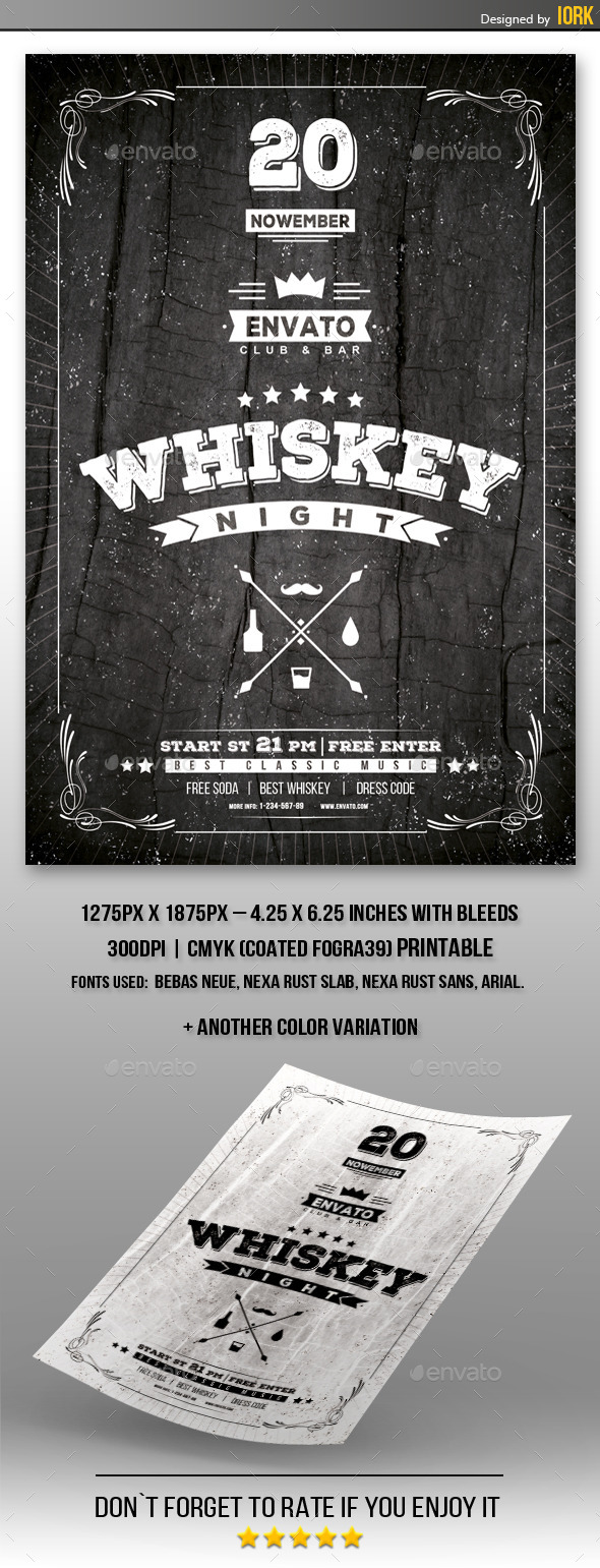 Whiskey Night Flyer - Events Flyers