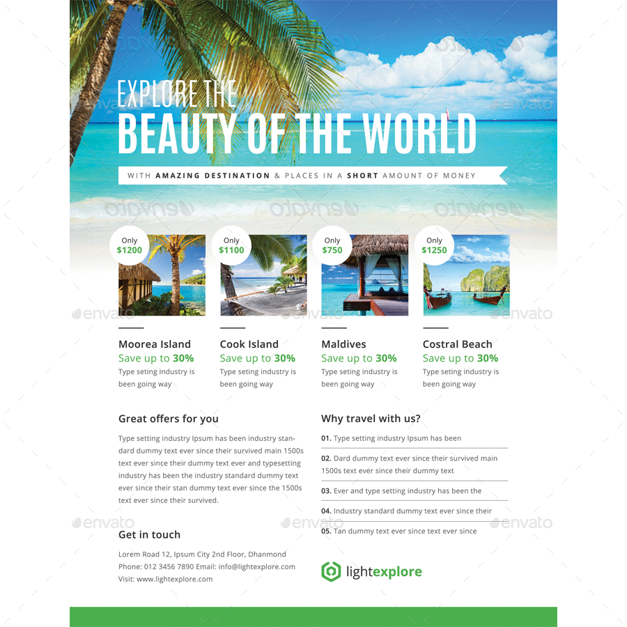 travel vacation flyer ads bundle by samiul75 graphicriver vacation flyer