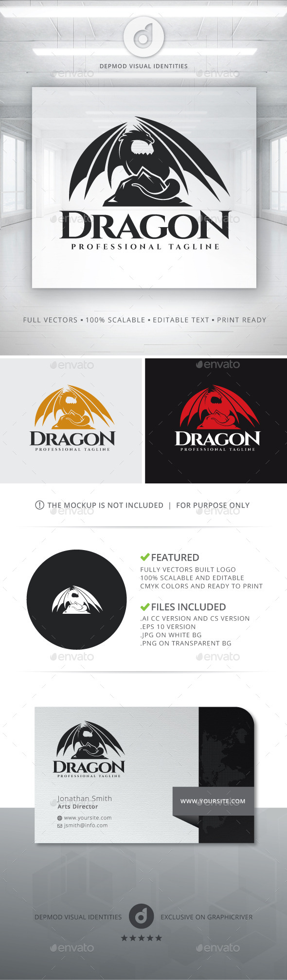 Dragon Logo - Animals Logo Templates