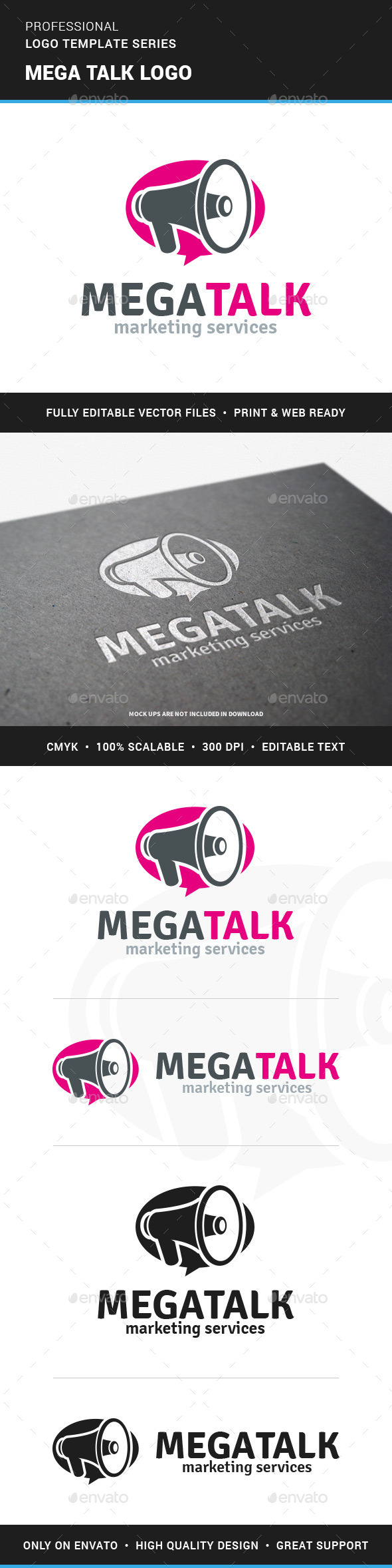 Mega Talk - Megaphone Logo - Objects Logo Templates