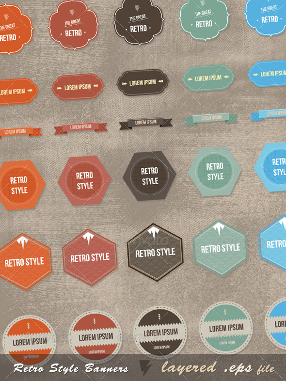 New-Retro Style Graphics - Decorative Vectors