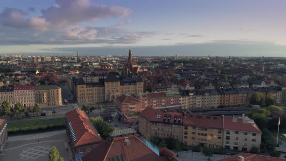 Aerial View of Stockholm City Skyline