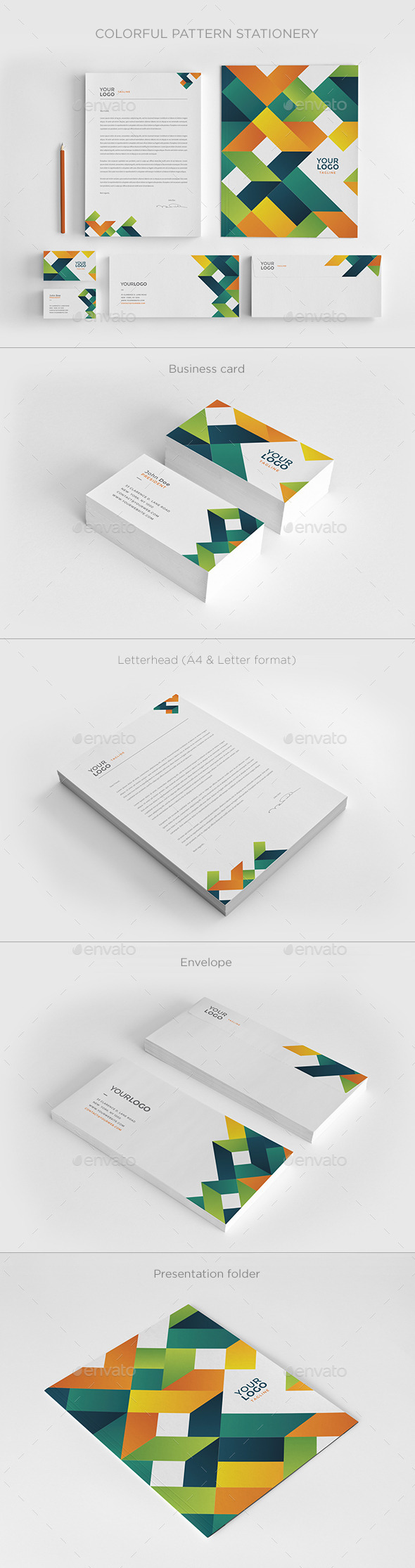 Colorful Pattern Stationery - Stationery Print Templates