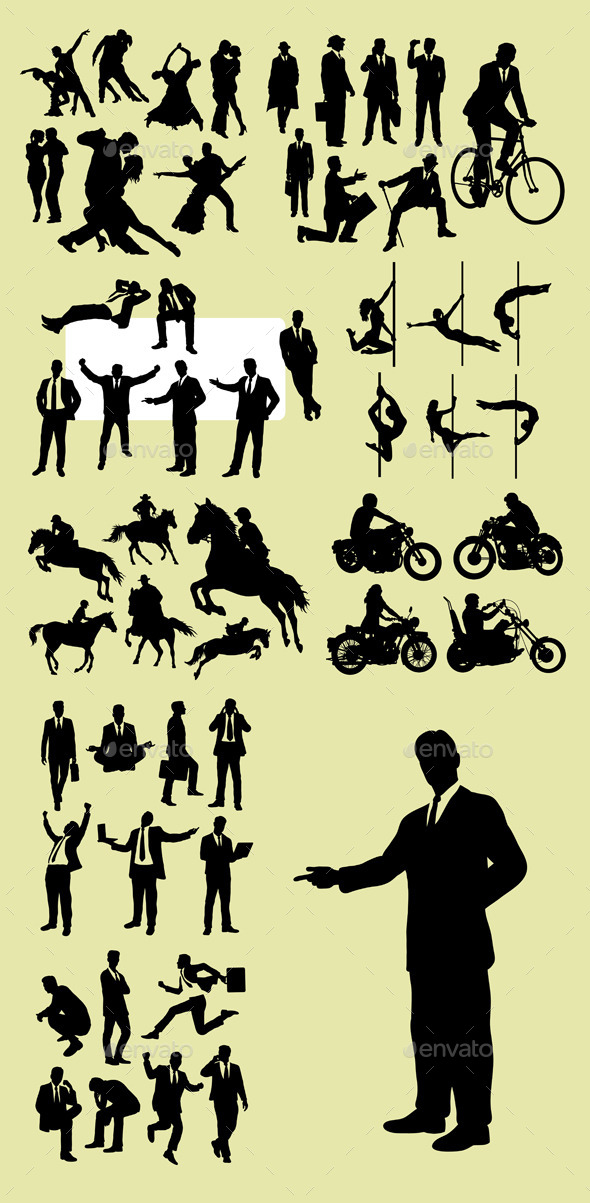 Business and Hobby Silhouettes - People Characters