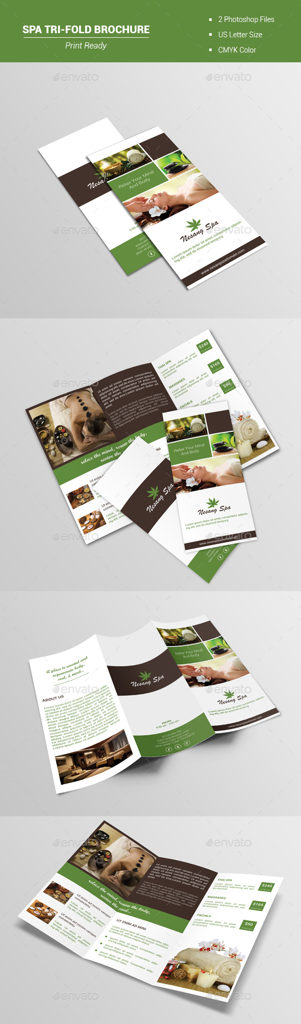 Spa Tri-Fold Brochure V1 - Brochures Print Templates