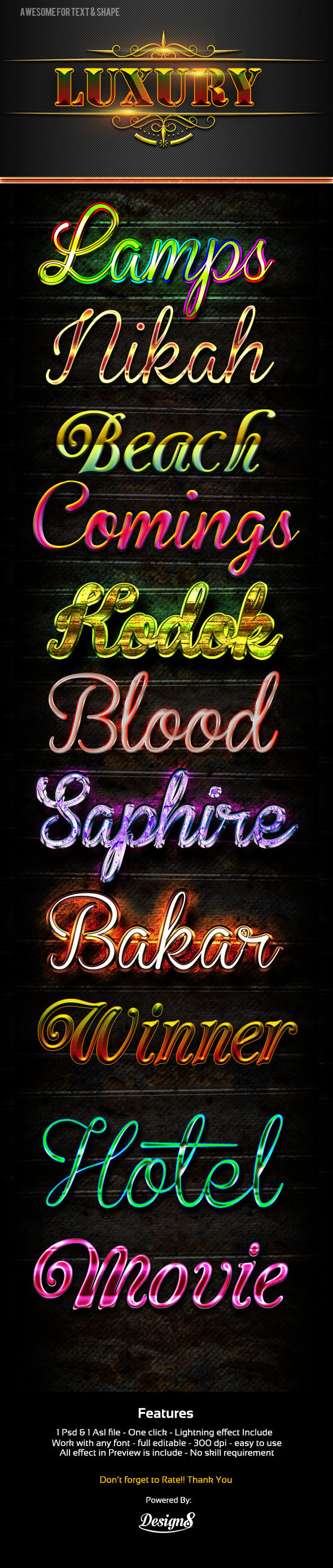 New Photoshop Text Styles - Text Effects Styles