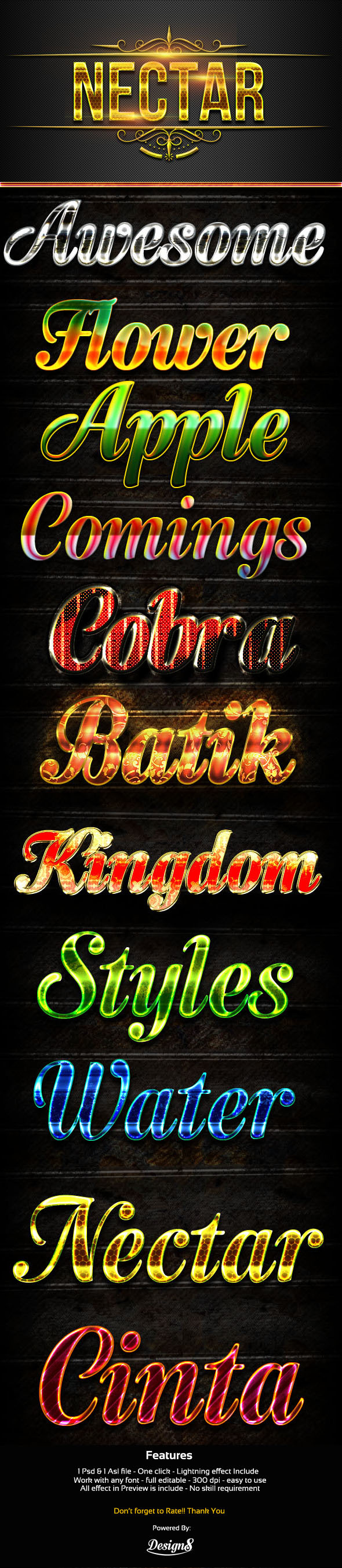 New Photoshop Text Styles vol 2 - Text Effects Styles
