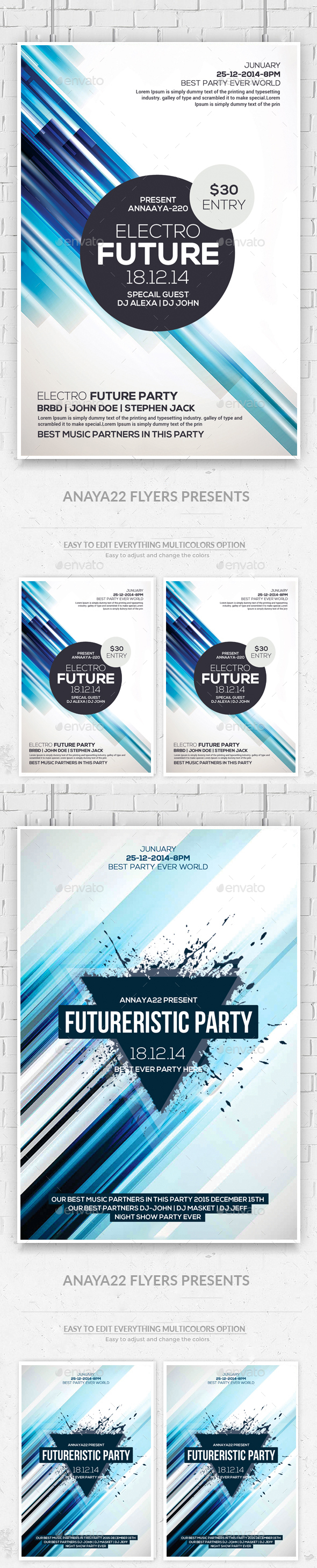 Minimal Abstract Flyers Bundle - Clubs & Parties Events