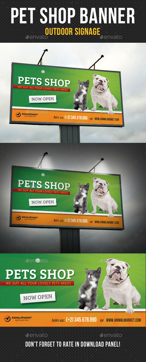 Pet Shop Outdoor Banner - Signage Print Templates
