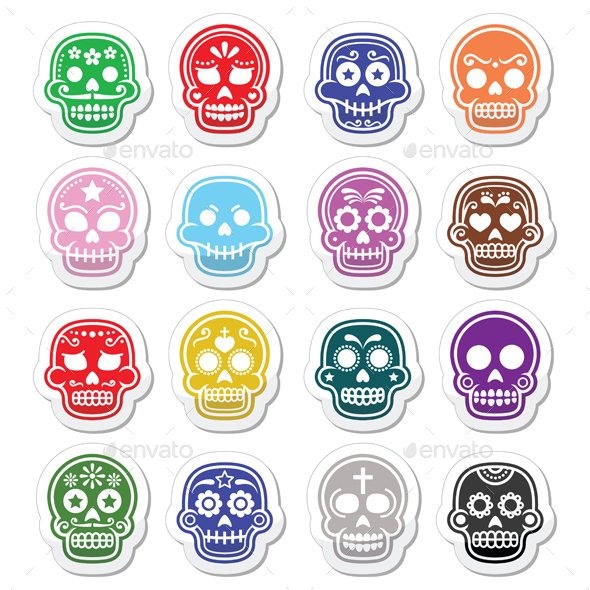 Mexican Sugar Skull Dia de los Muertos - Halloween Seasons/Holidays