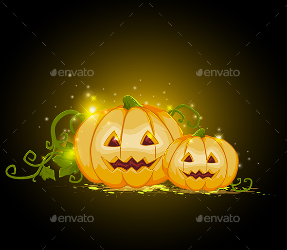 Two Pumpkins - Halloween Seasons/Holidays