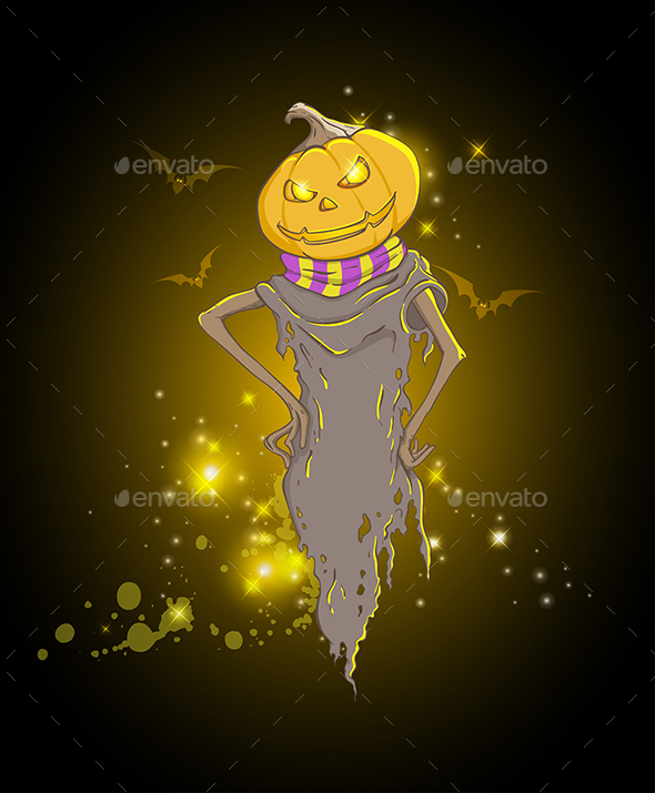 Background with Spooky Pumpkin - Halloween Seasons/Holidays