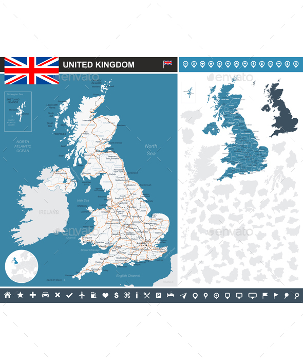 United Kingdom Infographic Map United Kingdom Infographic Map