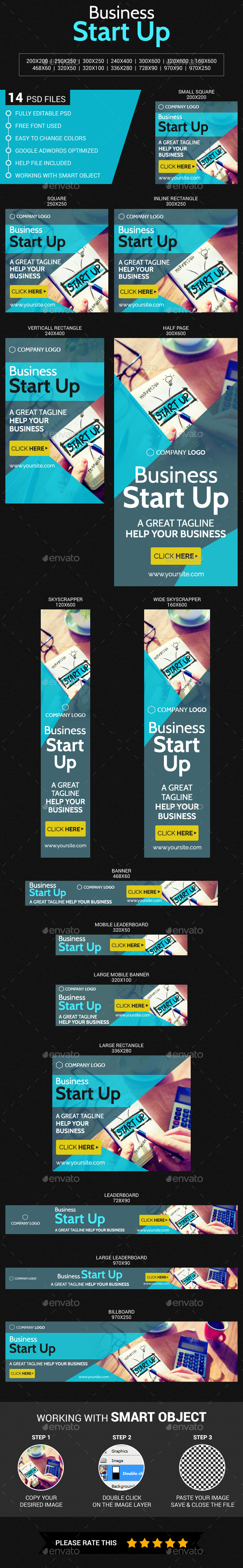 Business Start Up - Banners & Ads Web Elements