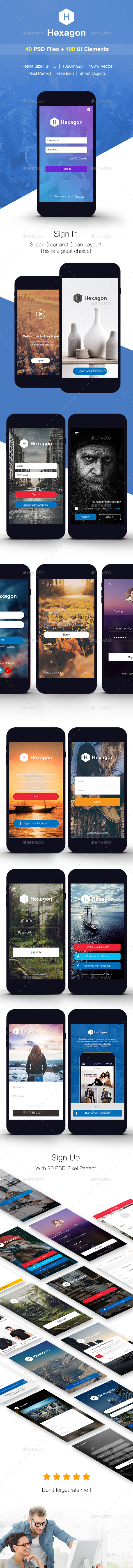 SignUp / Login - Mobile Form UI kit - User Interfaces Web Elements
