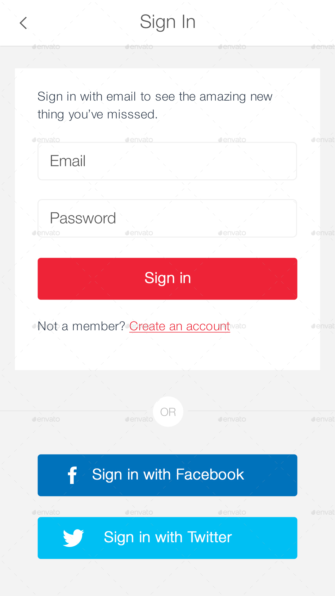 SignUp / Login - Mobile Form UI kit by hoangpts | GraphicRiver