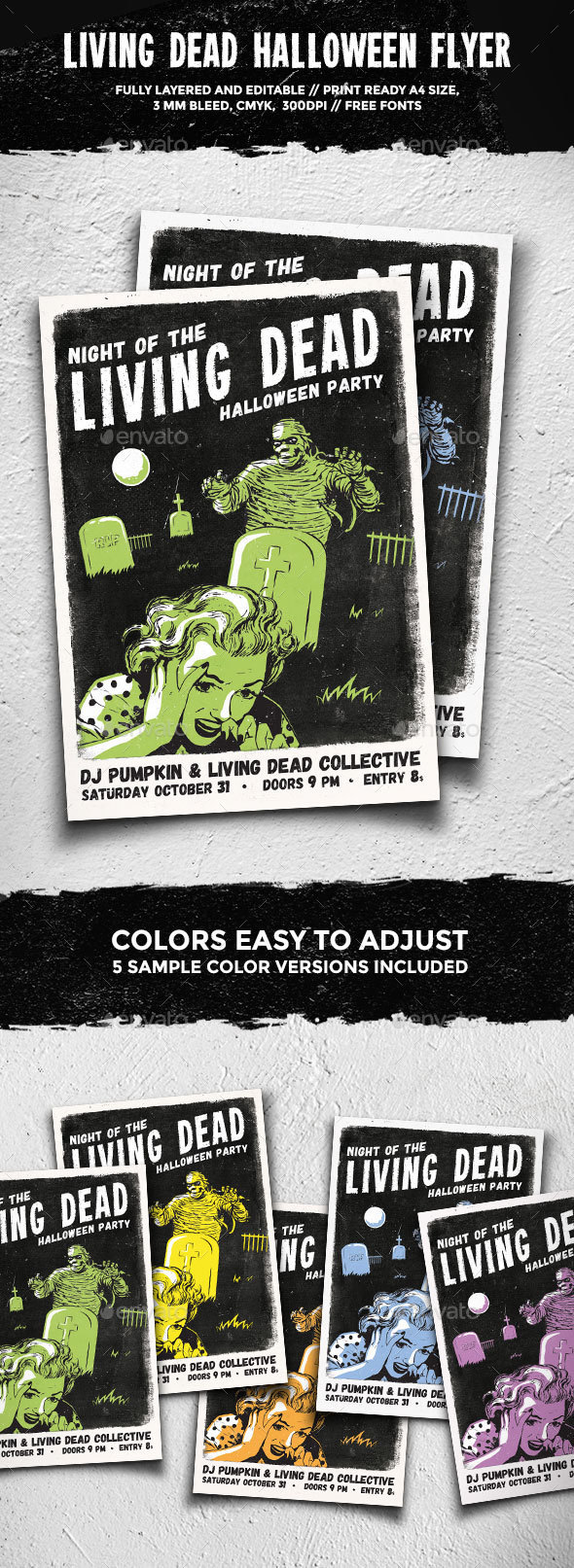 Living Dead Halloween Flyer