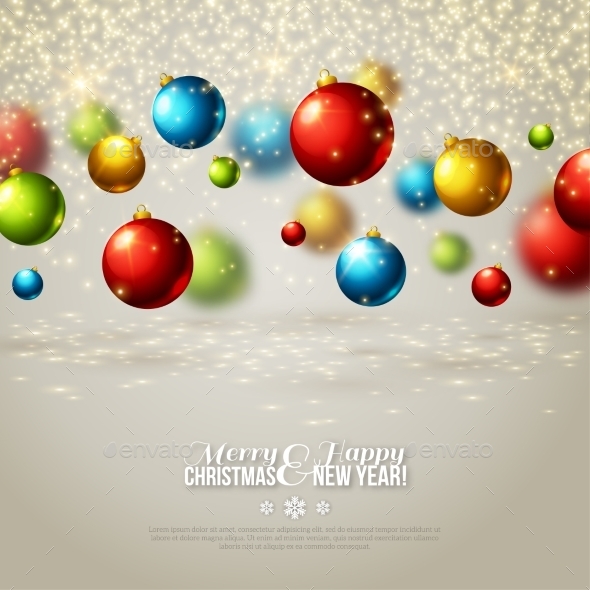 Christmas Background With Colorful Balls. - Christmas Seasons/Holidays