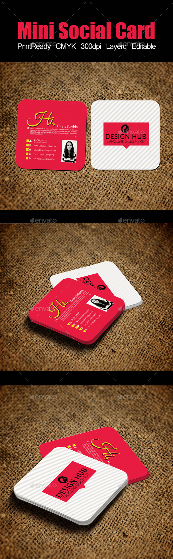 Mini Social Card Template - Creative Business Cards