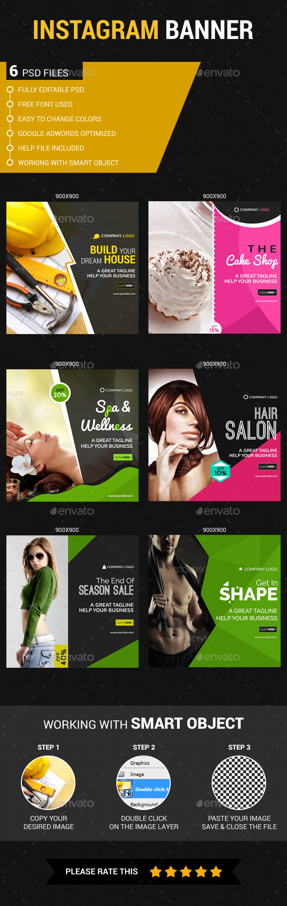 Multipurpose Instagram Templates - Banners & Ads Web Elements