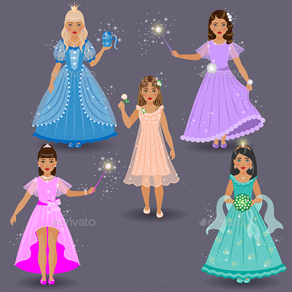 Cute Little Fairies and Princesses - People Characters