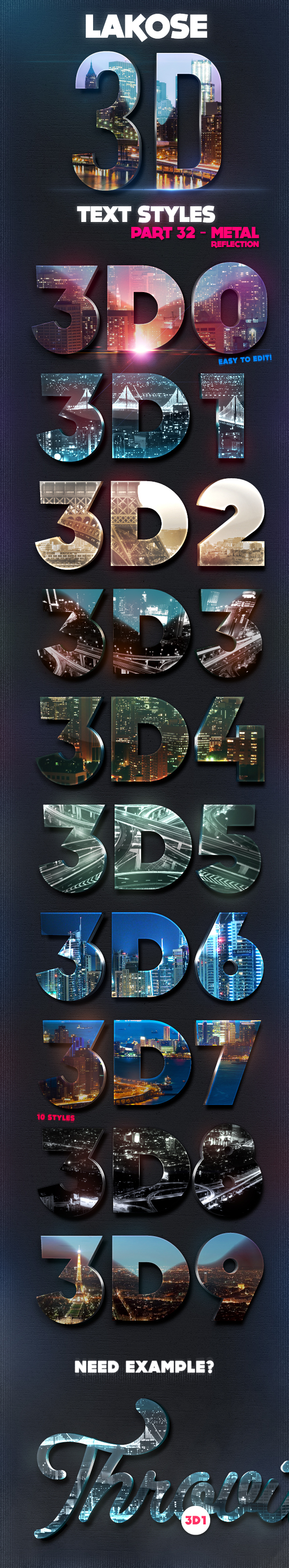 Lakose 3D Text Styles Part 32 - Text Effects Styles