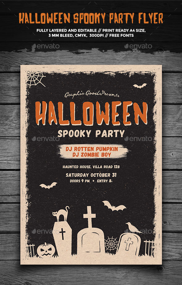 Halloween Spooky Party Flyer - Holidays Events