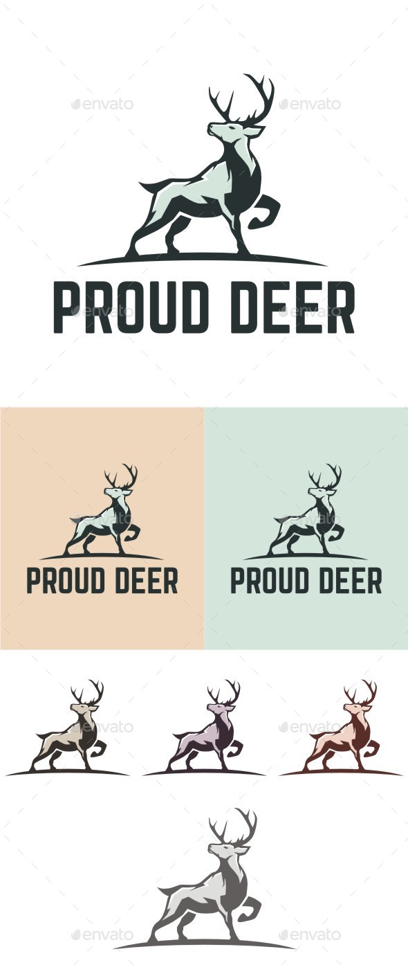 Proud Deer - Animals Logo Templates