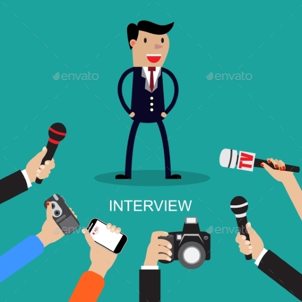 Media Conducting a Press Interview - Concepts Business