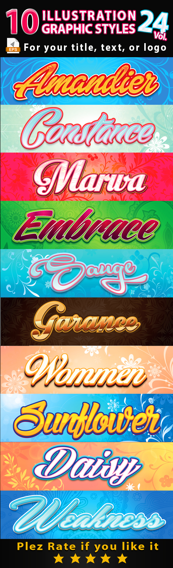 10 Illustrator Graphic Styles Vol.25 - Styles Illustrator