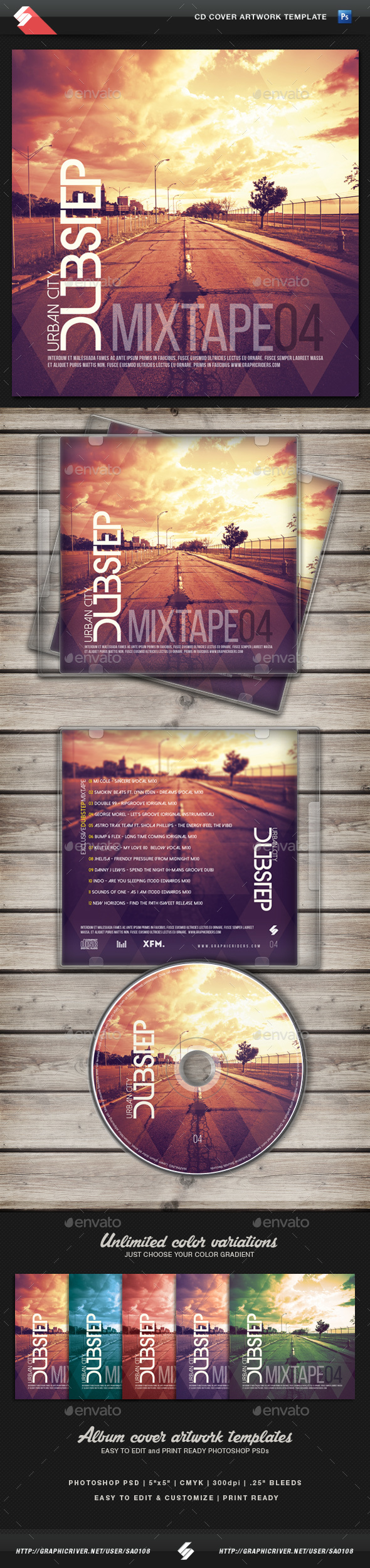 Urban City Dubstep vol.4 CD Cover Template Urban City Dubstep vol.4 CD Cover Template