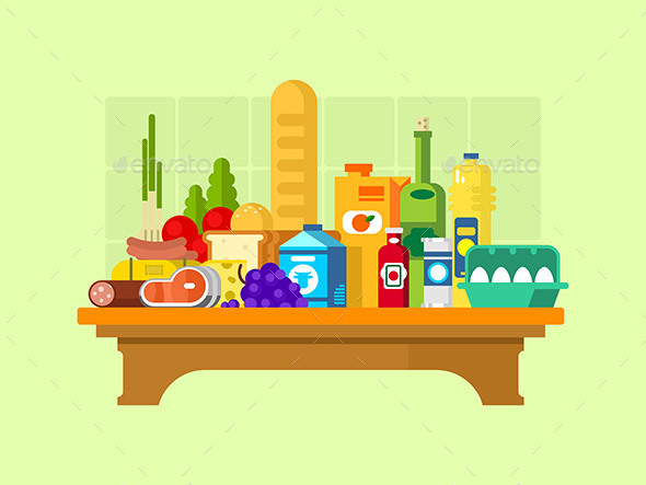 Food Set On The Table - Food Objects