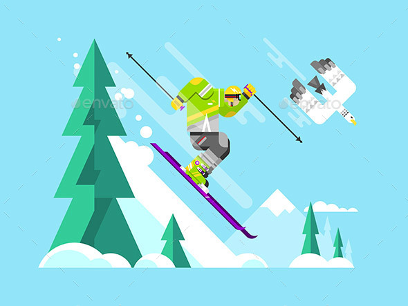 Skier Character - Sports/Activity Conceptual