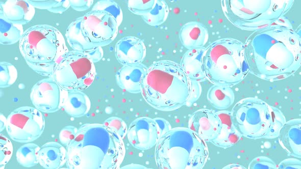 Abstract art background of pills in bubbles  alt