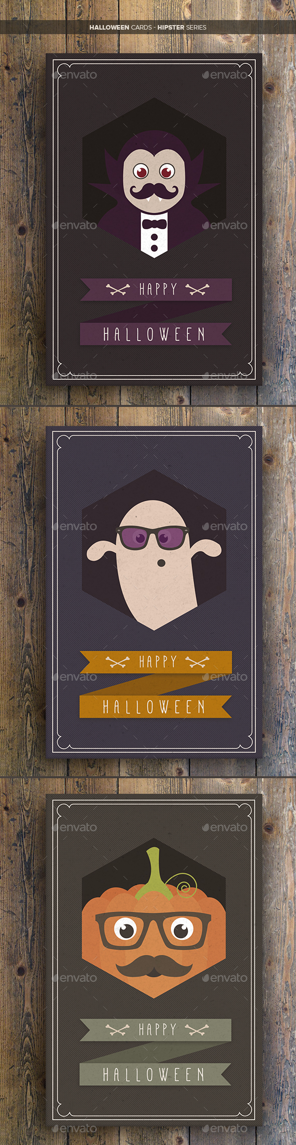 Halloween Cards - Hipster Series - Holiday Greeting Cards