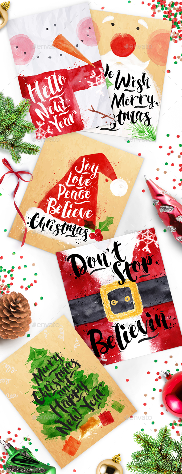 Christmas Watercolor Posters - Christmas Seasons/Holidays