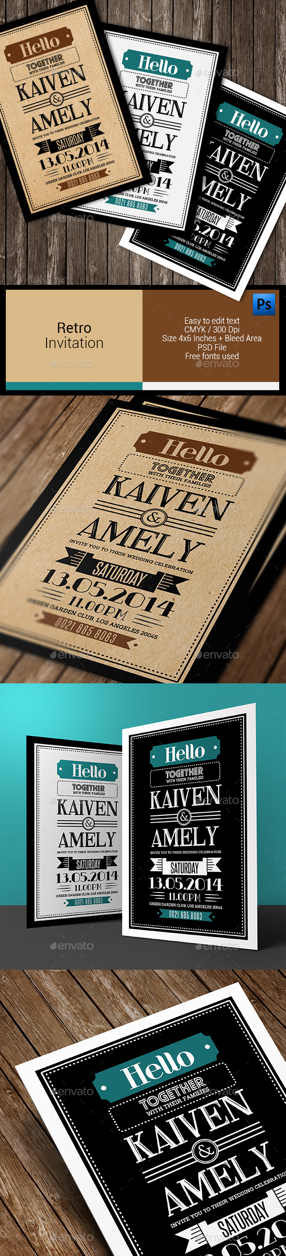 Retro Invitation - Weddings Cards & Invites