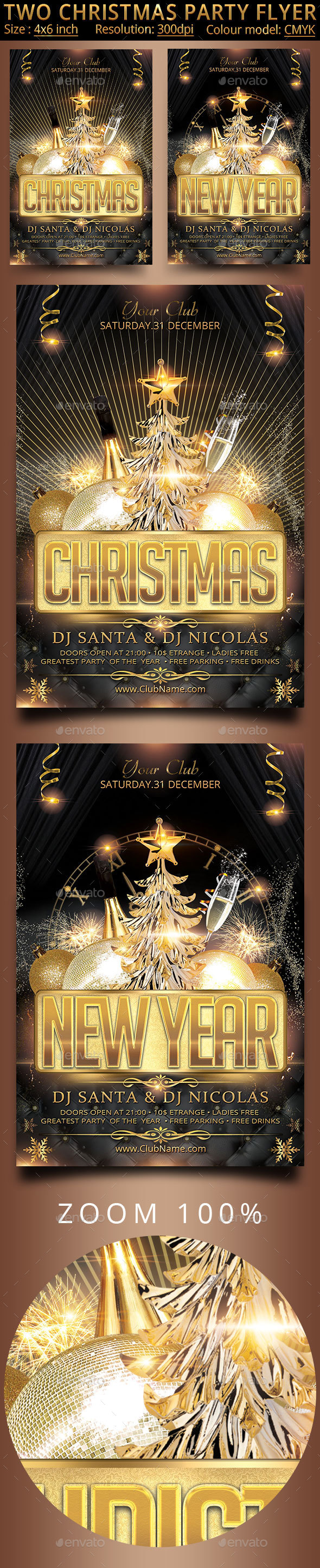 Two Christmas Party Flyer