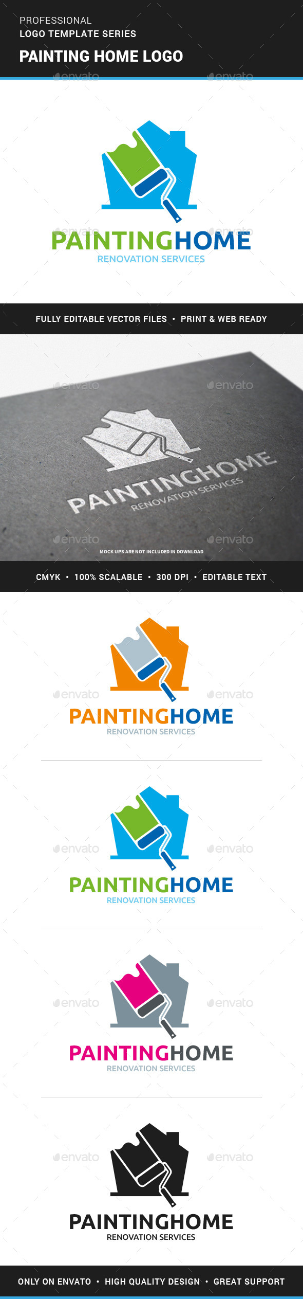 Painting Home Logo Template Painting Home Logo Template
