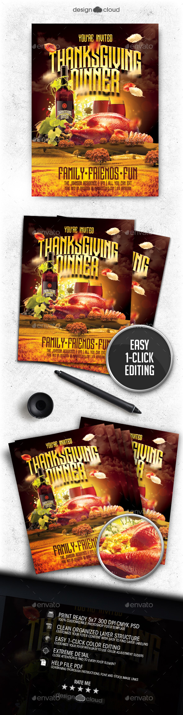 Thanksgiving Dinner Invite Flyer Template Vol 2 Thanksgiving Dinner Invite Flyer Template Vol 2